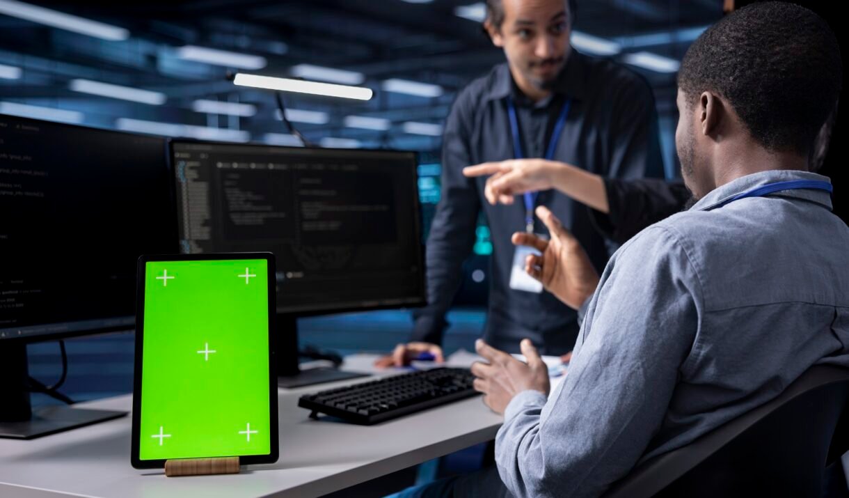 The Rise of AI in Design: Trends Shaping the Future of Creativity 1 multiethnic team using green screen tablet to over MVKF9J9 1